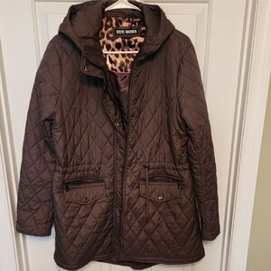 Steve Madden Chocolate Quilted Puffer Coat